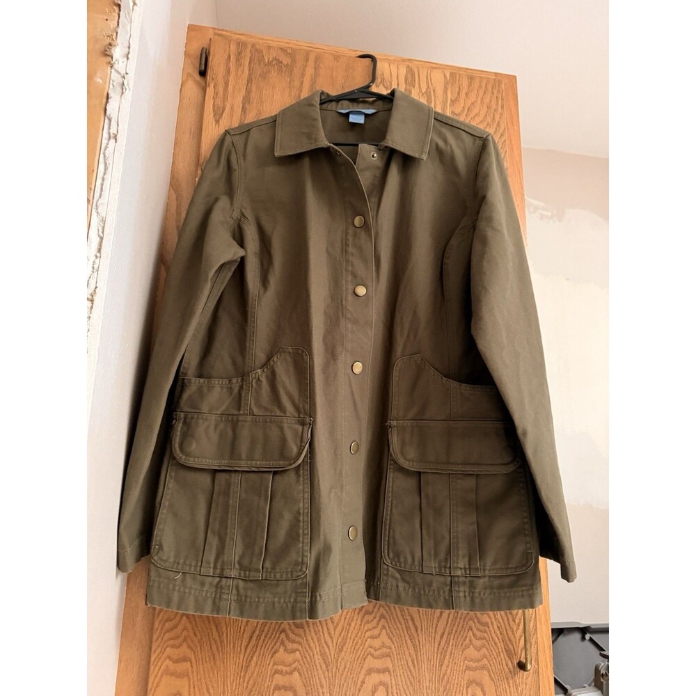 Duluth Trading Canvas Utility Field Jacket Women L Olive Green 100% Cotton - Picture 4 of 8